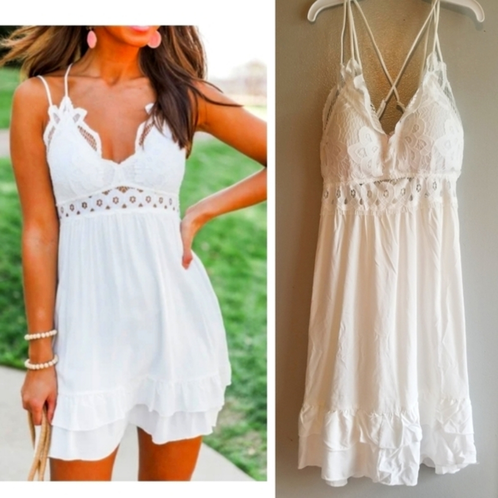 Won't  forget me white lace dress